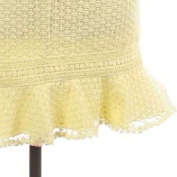 Little Mistress Yellow lace sleeveless babydoll dress womens Petite size 6 (348) - Picture 6 of 6